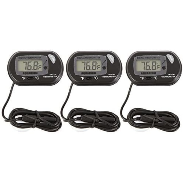 LCD Digital Akvarie Termometer, 3-pack, Svart