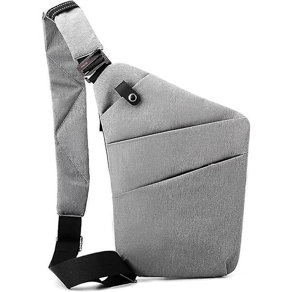 Slingväska, lätt crossbody axelväska bröstväskor dagryggsäck, en rem anti-stöld slingväska för kvinnor män DB grey left shoulder