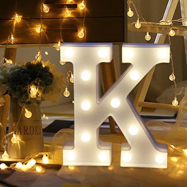 Alphabet Led Letter Lights Light Up White Plastic Letters Standing Hanging A [DB]