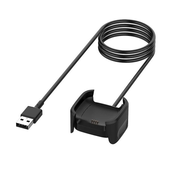 Reservedel 1m USB-laderdock ladekabel for F-itbit Versa 2 Smart Watch Jikaix [DB] Black