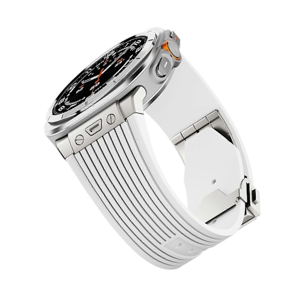 For Samsung Galaxy Watch Ultra 47mm Silikonrem Titanium Kobling Sølvspenne Klokkereim [db] Multicolor Style B
