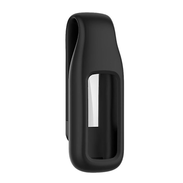 Metallklämma Silikonfodral för Fitbit- Luxe, Smart Anti-förlust Skalspänne [db] Black