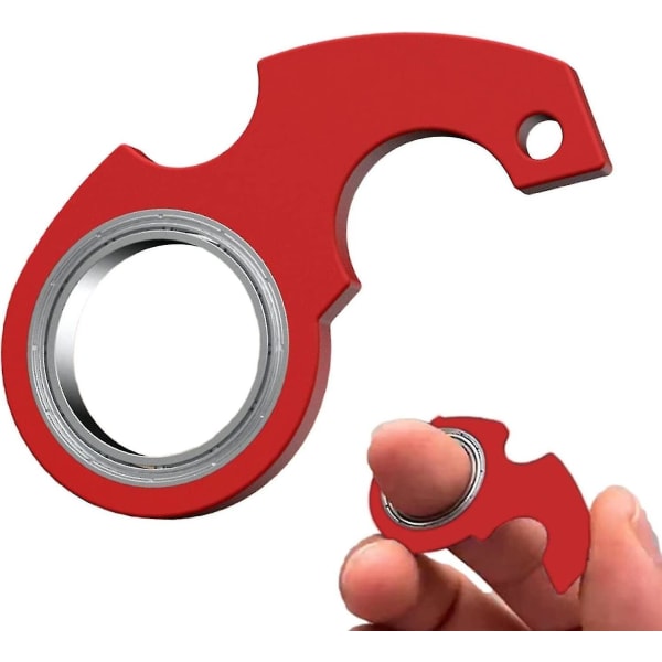 2 kpl avaimenperän kehrä Fidget Ring Lelu, metallinen avaimenpyöre, Fidget avaimenperä Sensoriset lelut miehille, naisille ja lapsille Db 2Pcs Red
