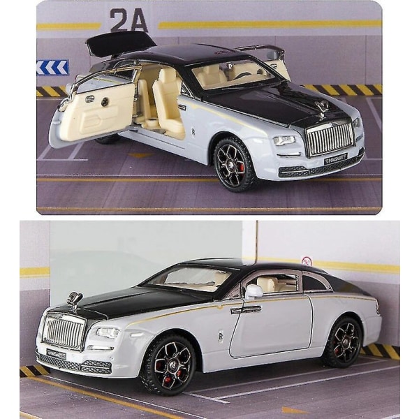 1/32 Rolls Royce Phantom Diecast Leksaksbil Miniatyrmodell Lyx Super Pull Back Ljud & Ljus Dörrar Öppningsbar Samling Present Barn Db Rolls-Royce Wraith6