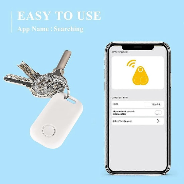 4 STK Sort Hvid Nøgle Locator, Bluetooth Tracker til Nøgler Kæledyr Punge og Skoletaske, Nøglefinder Smart Trackere [db] BlackWhite