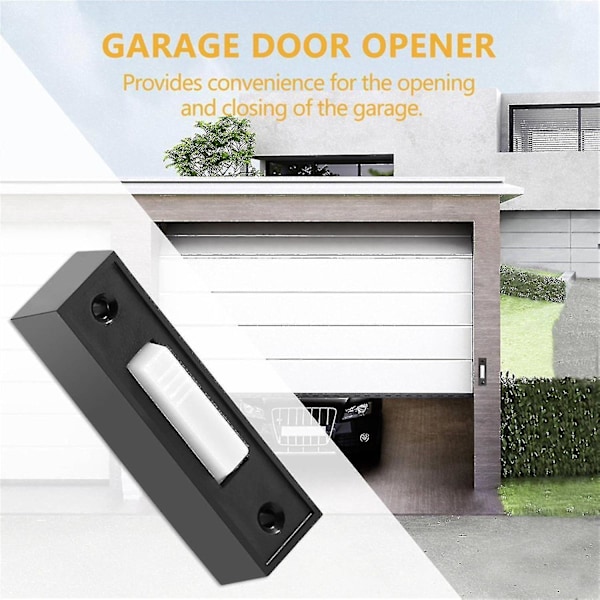 2st Universal Garageportöppnare Strömbrytare 41a4166 Belyst Tryckknapp Svart Finish Med Vit Center [db]