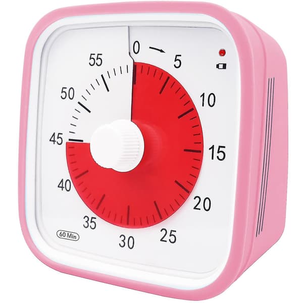 Visuell Nedräkningstimer, Extra Stor Visuell Timer för Klassrum för Barn och Vuxna, Hållbart Mekaniskt Kitc [DB] Pink
