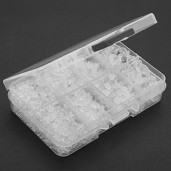 Plastik ørepropper til øreringe bagstopper 1 pakke multi-stil gennemsigtigt tilbehør [DB]
