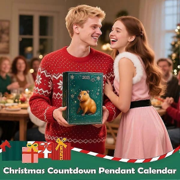 Capybara julekalender til børn, søde samleobjekter, akryl capybara vedhæng, legetøj, gaveæske til [XR][DB] 24days