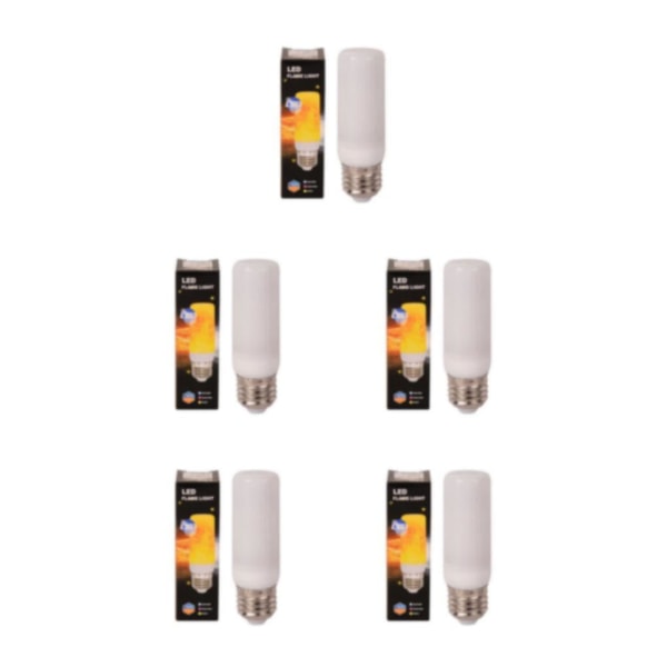 1/5 LED-flamlampa med 3 belysningslägen för inomhus- och utomhusbruk [DB] 5PCS