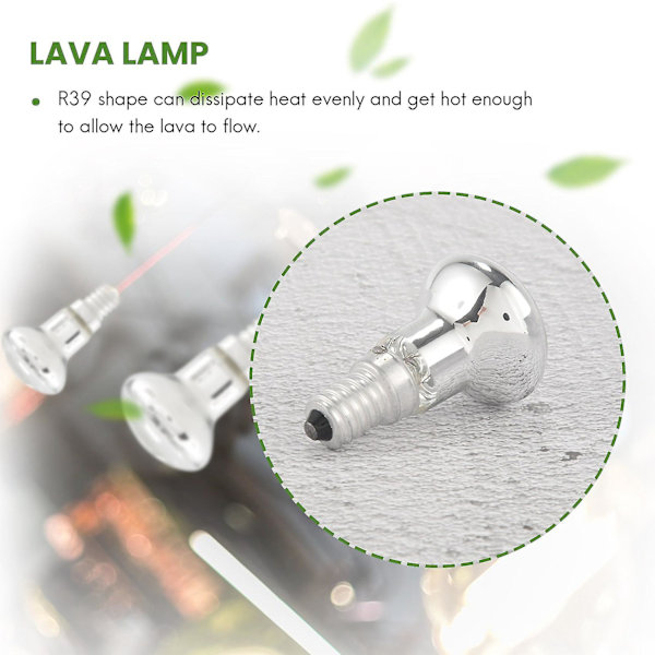 Korvaava E14 R39 30W kierrekantainen hehkulamppu kirkas heijastin spottivalo laavalamppuun [db] Transparent 3pcs