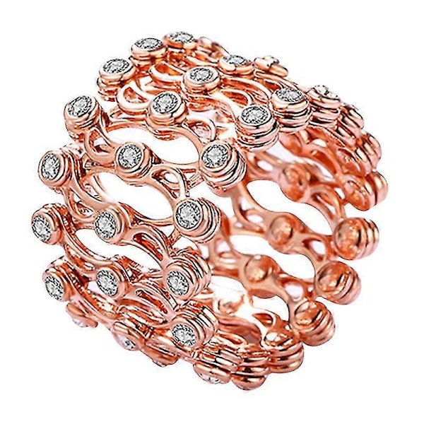 S925 hopearengasranneke 2-in-1 muuntautuva rengasranneke teleskooppirengas naisille db Rose Gold with diamond