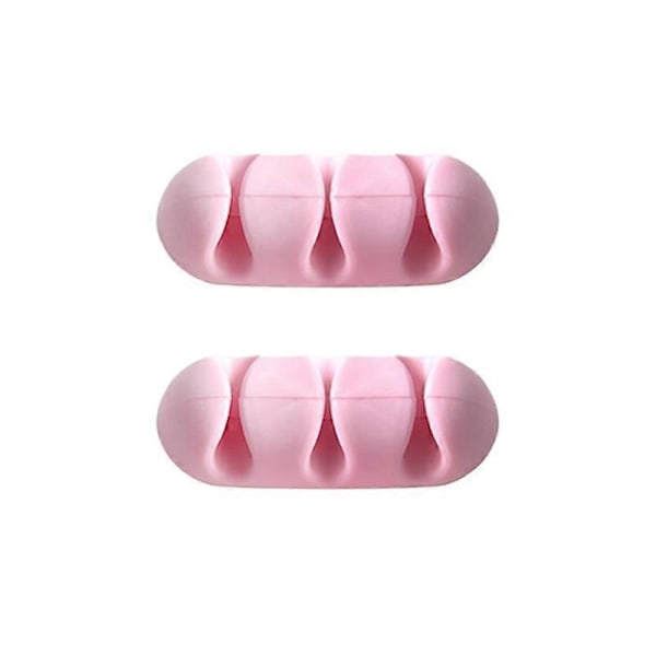 1/2 stk. Silikone Kabelopruller Selvklæbende Ledningsholdere Skrivebordsledning Organizer Ledningsclips Oplader Ledningsholder Til Skrivebord Bil Hjem [db] 03 pink 2pc677