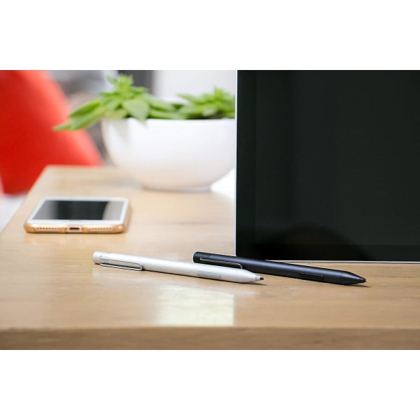Stylus Penna med känslighet, Palm Rejection, 4a batteri, Surface Pen kompatibel med Microsoft och vissa Asus, Hp, Vaio (silver)