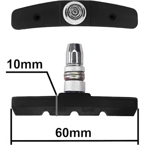 4x Polkupyörän Jarrupalat 2 Paria 60mm Symmetrinen V-jarru Yhteensopiva Shimano Tektro Avid Sram Vanne Pyörä Mtb Vtc Kaupunki - SNNGV [db]