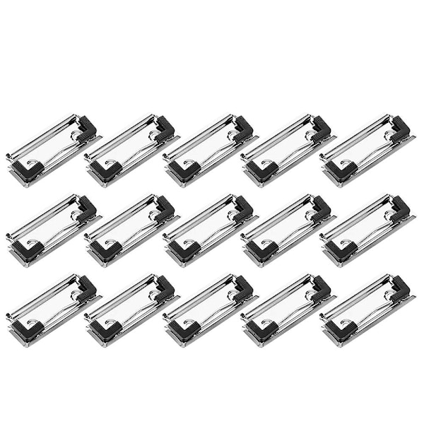 50 stk Klippbrett Klips Kan Installere Hardplate Klips Klippbrett Klips Kontorrekvisita Metall Klips Fjær Cdb silver