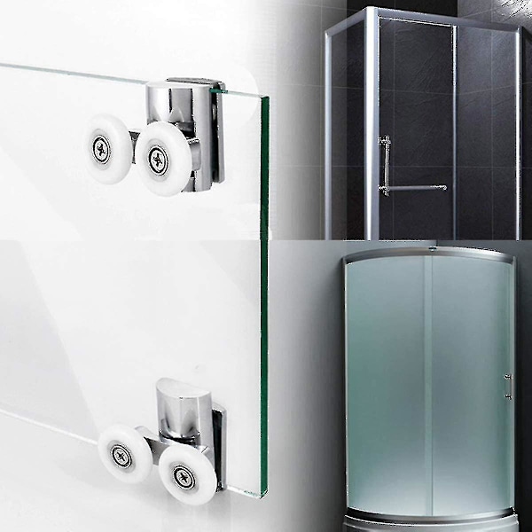 4 stk dusjdørhjul 23mm dusjdørruller Heavy Duty sinklegering dobbelthjul for både flatt sli Wyelv {DB}