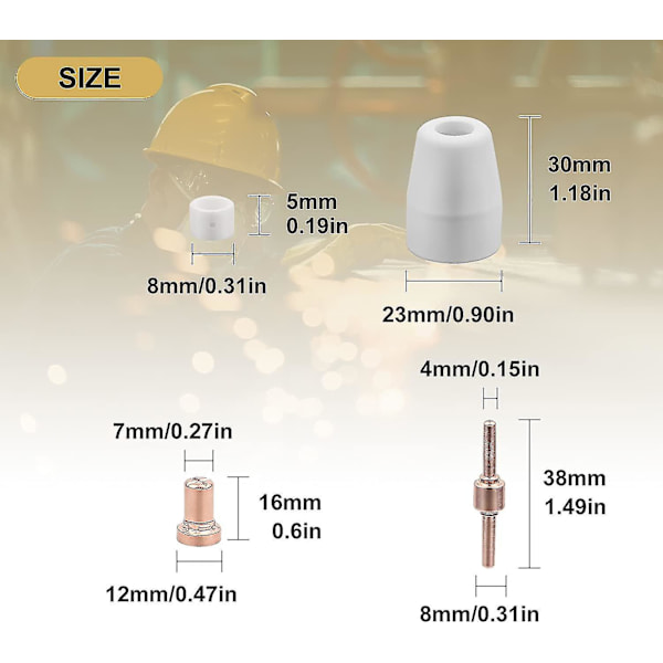 65 Dele Pt31 Plasma Forbrugsstoffer Plasmaskærer Parkside Cut 30 40 50 Plasma Cut ^db