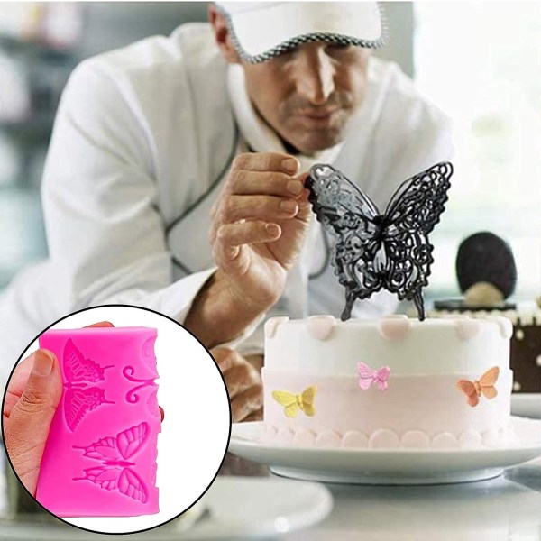 Silikone fondantforme til 3d blomster, rose, solsikke, blade og sommerfugle