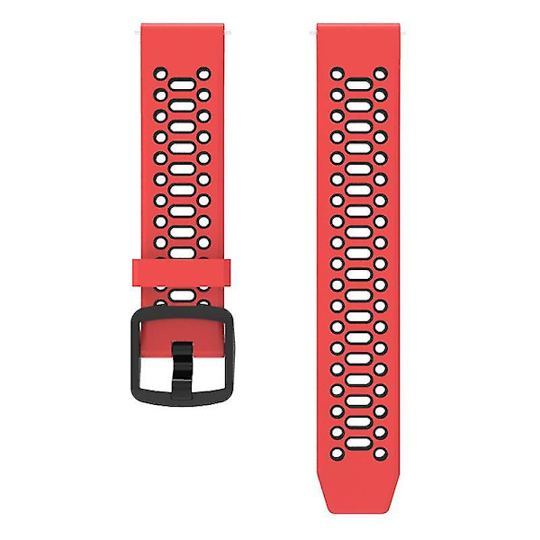 Dubbelfärgad 20mm Silikonarmband för Coros Pace 2/Garmin vivoactive 5/GarminActive 5/Venu Sq 2 {Db} Red Black