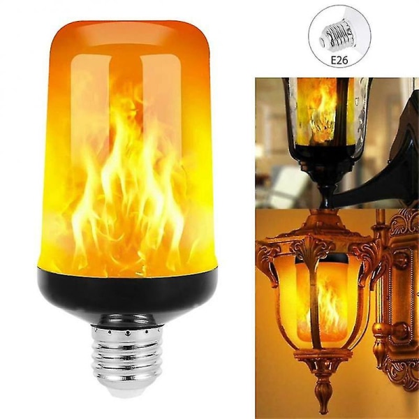 Emulering Dynamisk Flammeeffekt Pære Ac85v-265v Til Hjemme Flammelampe E26 B22 E27 Majspære Kreativ [DB] Yellow light E26