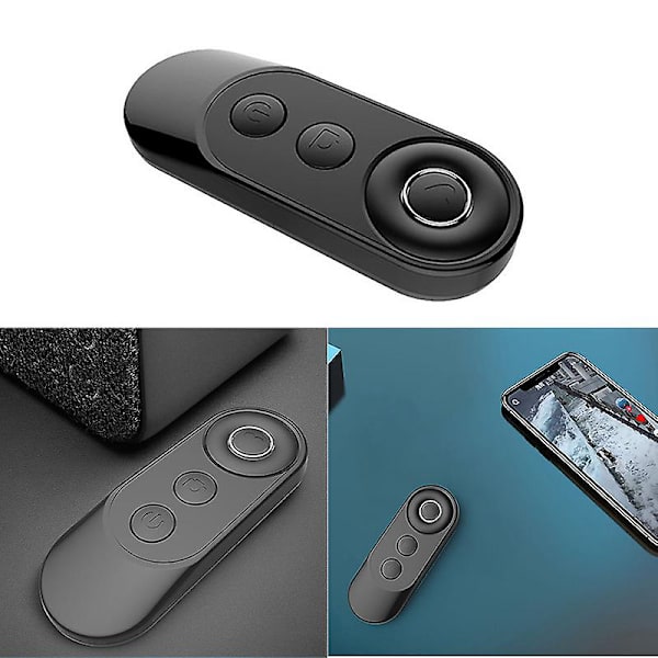 Trådlös Bluetooth-slutarfjärrkontroll Smarta telefoner Foton Selfies Bluetooth Handfjärrkontroll db black