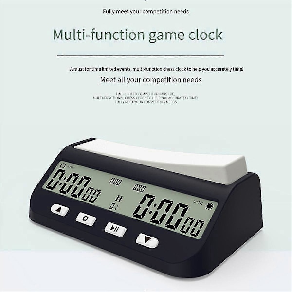 Schacktimer Professionell Schackklocka Multifunktionell Digital Klocka [DB] Black