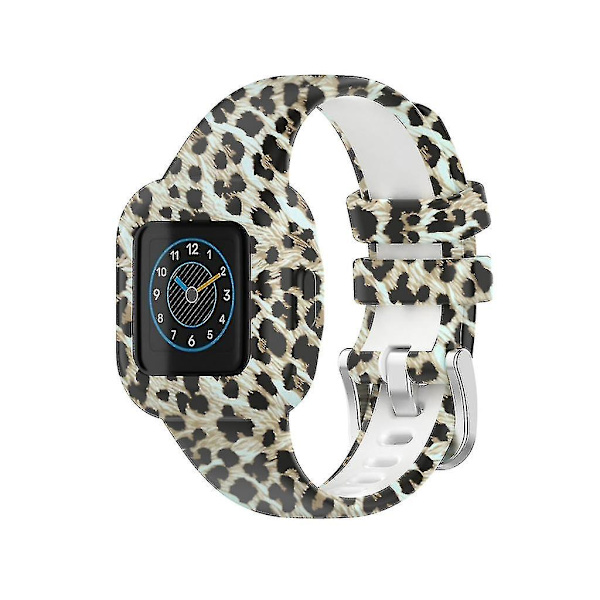 Barnmönstrad silikonrem för Garminfit Jr 3/garmin Vivofit Jr3 klocka-färgbrun leopard