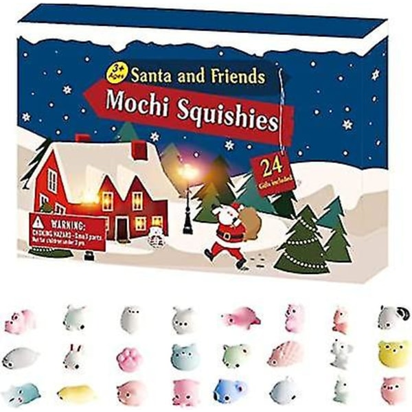 Adventskalender, 24 Mochi Squishies, Gjenbrukbar, Gave Til Gutter Og Jenter {db}