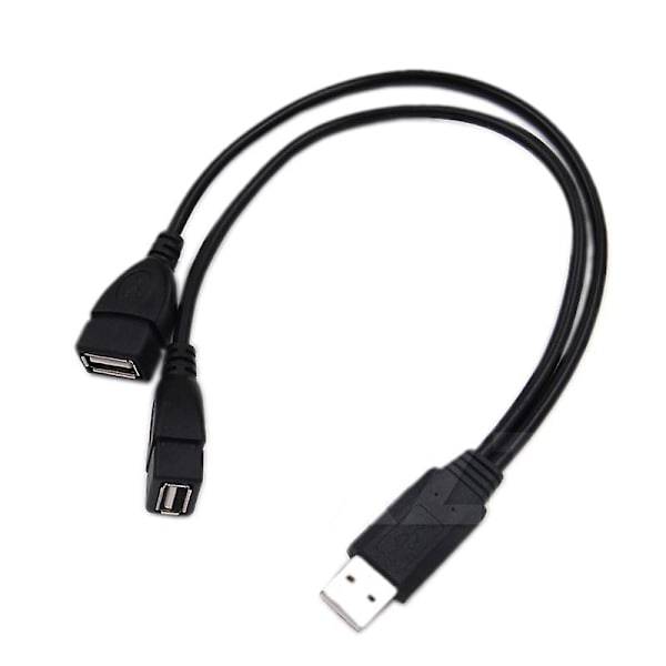 2 Port USB2.0 Hub USB 2.0 Uros - 2 Kaksipuoleista USB Naarasliitäntää Jakaja Hub Virtajohto Adapteri Tietokoneelle Puhelimelle Kannettavalle Tietokoneelle Kaapeli {Db} black