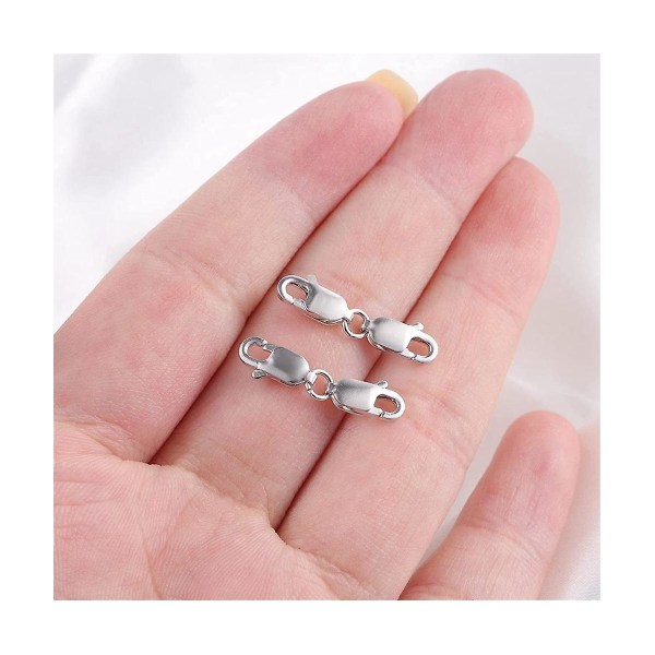 2pcs Double Lobster Clasp 10mm, Sterling Silver Clasp Double Claw Clasps Bracelet Necklace Extensio