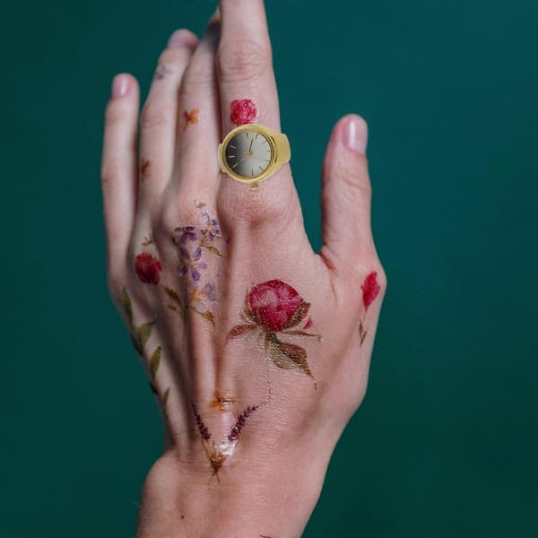 Modeur Ring Fingerring Ur til Dekoration 1 Stk Gyldent Metal[DB]