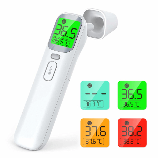 Kontaktlös infraröd termometer för baby och vuxna, 4 i 1 termometer med LCD-skärm och feberlarmsystem