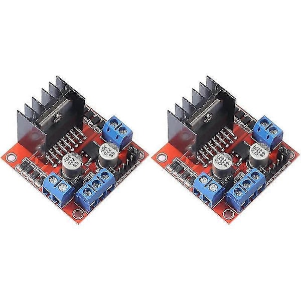 2-pack L298N Motorstyrningskortmodul Dubbel H-brygga DC Stepper för Ar-Duino Elektriska Projekt [Db]