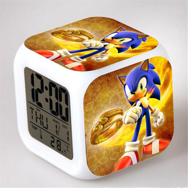 Sonic Kids Elektrisk Digital LED Färgglad Färgväxlande Väckarklocka Födelsedagspresent DB B