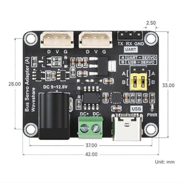 Seriell buss servodriverkort for /for /ESP32 [DB] 24 PCB