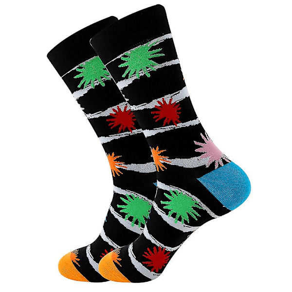 Happy Socks Randiga Herr- och Damstrumpor med Färgglada Street Personliga Mid-calf Strumpor [DB] Jumping Candy Stripes