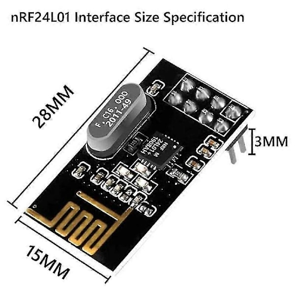 5kpl Nrf24l01+ langaton moduuli 2.4g päivitysmoduuli, yhteensopiva langattoman tiedonsiirtomoduulin kanssa, yhteensopiva Diy Experi [DB] as shown