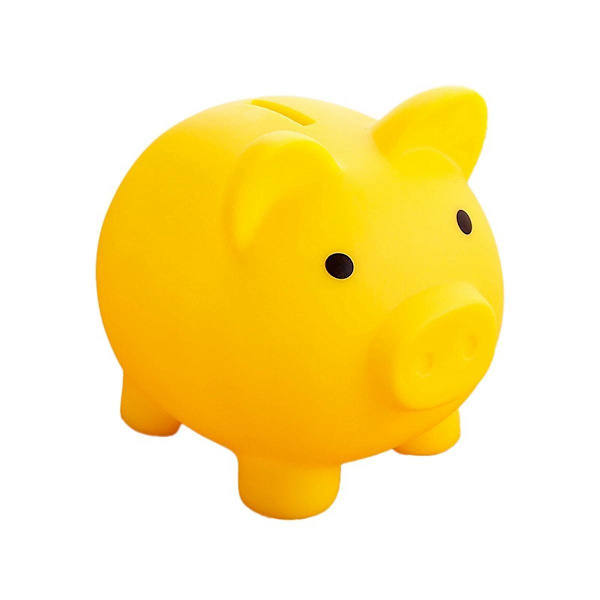 Sparebøsse, uknuselig pengebank, myntbank for gutter og jenter, mine første gaver til bursdag, jul  [dB} Yellow