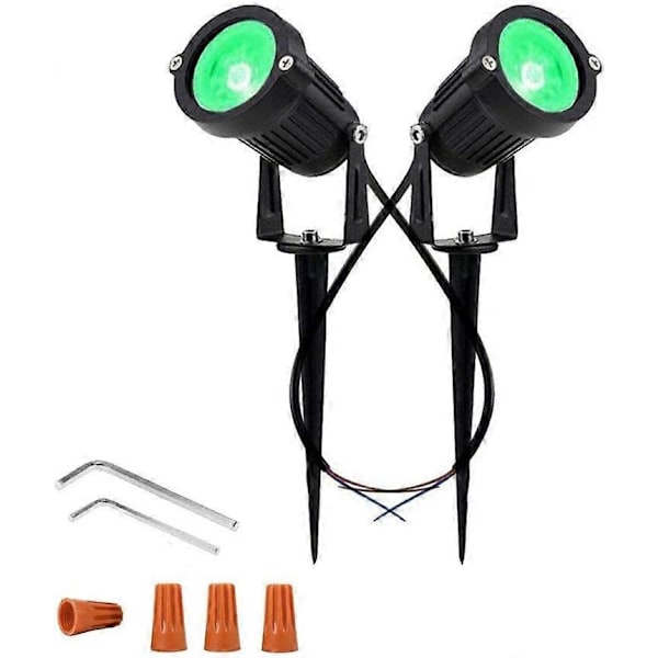 12V LED Vanntette Utendørs Vegger Trær Flagg Spotlights Landskapsbelysning 5W COB Hagegårdsti Landskap (Grønn) DB