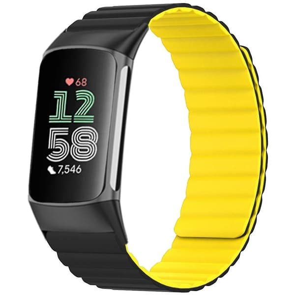 Magnetisk urrem i silikone til Fitbit Charge 6/5, justerbar håndledsrem [DB] Multicolor Style C Fitbit Charge 6
