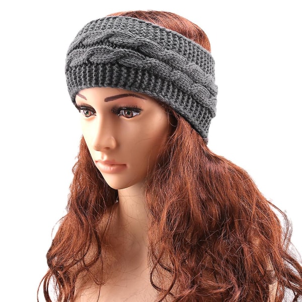 Winter Knitted Headband Thick Woolen Wide Headband Warm Stretch Headband
