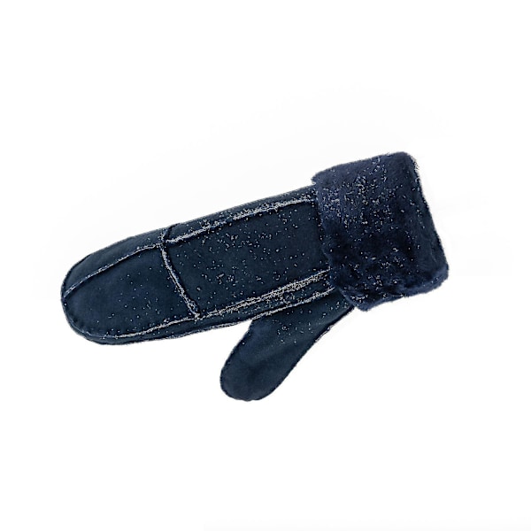 Ægte Dameskindhandsker med Omslagsmanchet {Db} Navy Blue