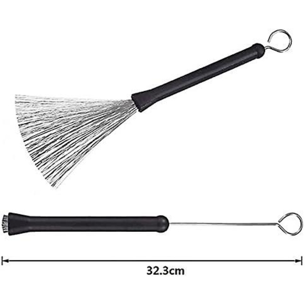 Retractable Drum Brushes With Rubber Handles For Jazz Drumming