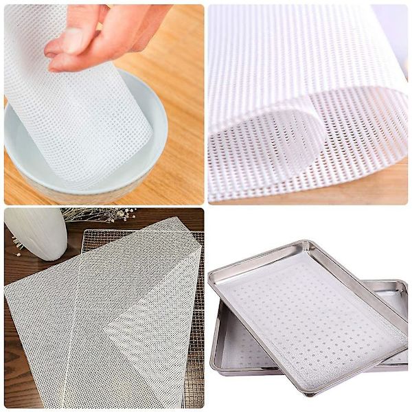 Non-stick silikon dehydratorark, fruktdehydratormatter gjenbrukbare dampkokermatte nettark for Frui