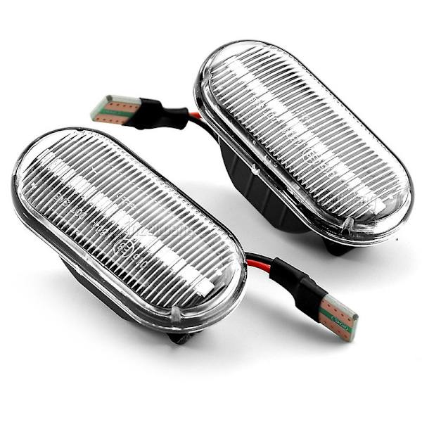 2 st LED-sidomarkeringsljus blinkerslampa för Nissan Tiida C11 Note E11 Ne11 Micra K12 Np300 Navara D40 Qashqai J10 [DB] Crystal white