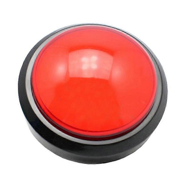 100mm Stor Rund Trykknapp LED-belyst med Mikrobryter for DIY Arcade db Red