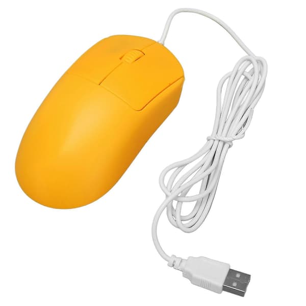Trådløs Mus Optisk 1200DPI USB Port Ergonomisk Design Plug and Play Computer Mus til Bærbare Computere Desktop PC Gul [Db]