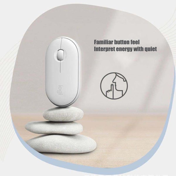 Trådlös tyst mus i plast med Bluetooth-kompatibel anslutning Usb-mus kompatibel med kontor db White