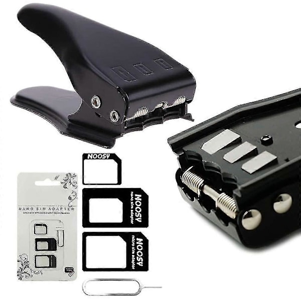 Universal 3-i-1 Stans / Standard Sim / Micro Sim / Nano Sim-kortskärare För Alla Sim-kort Till Smartphones / Tablets Inkl. Sim-adapter + 1 Si [DB]